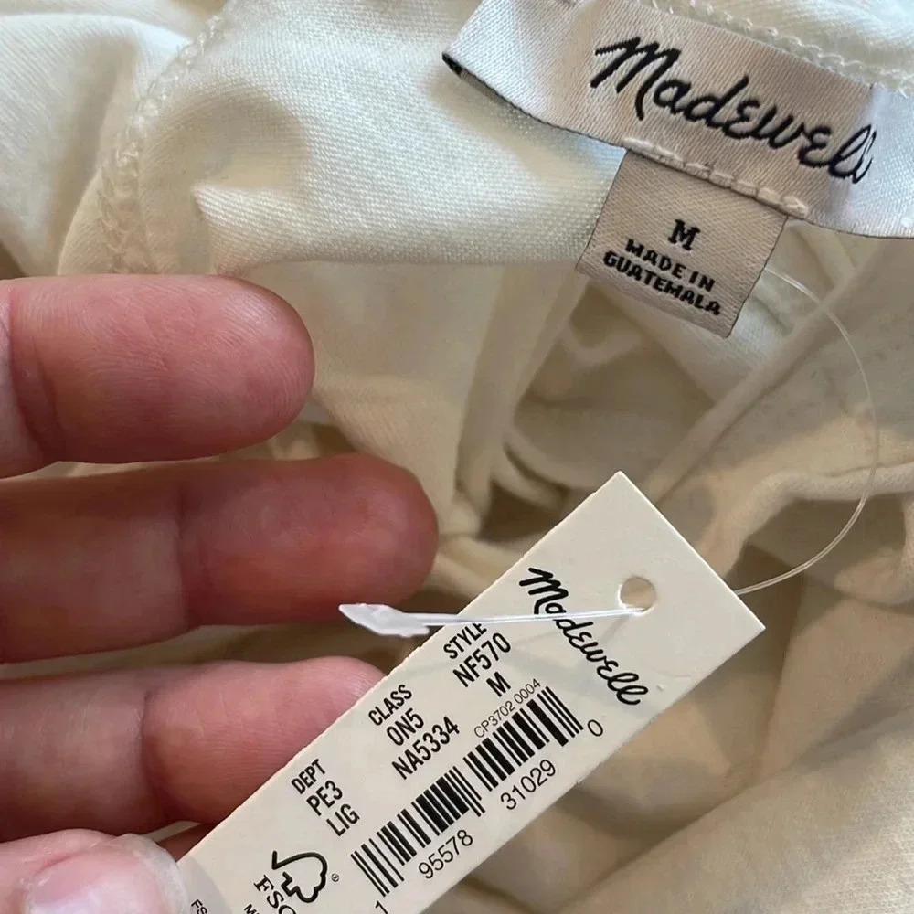 NWT Madewell Softfade Cotton Cover-Up Tank Dress White Minimalist Style #NF570 - Picture 11 of 11